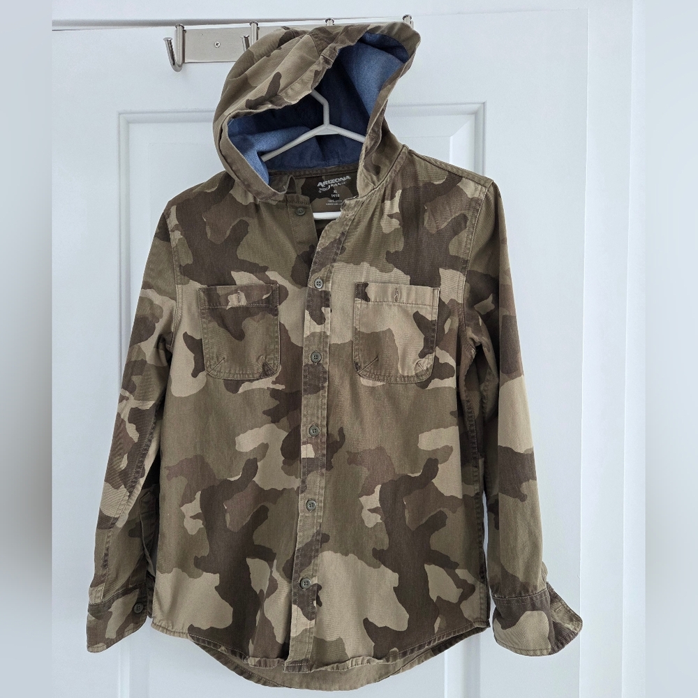 Arizona Jean Company Kids Camouflage Button Up Shirt - 14-16 Years - XL